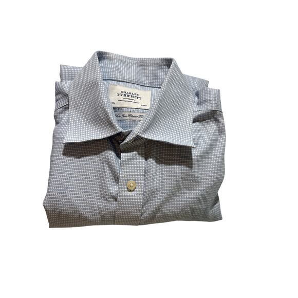 Charles Tyrwhitt Lot of 3 Men Size 16/33in Blue Plaid Non Iron Classic Fit Shirt - Picture 4 of 15